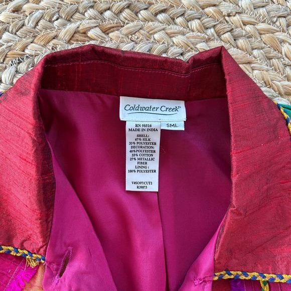 Coldwater Creek Vintage Shirt Women S Silk Blend Multi-Color‎ Print 1980's Boxy - Picture 3 of 5